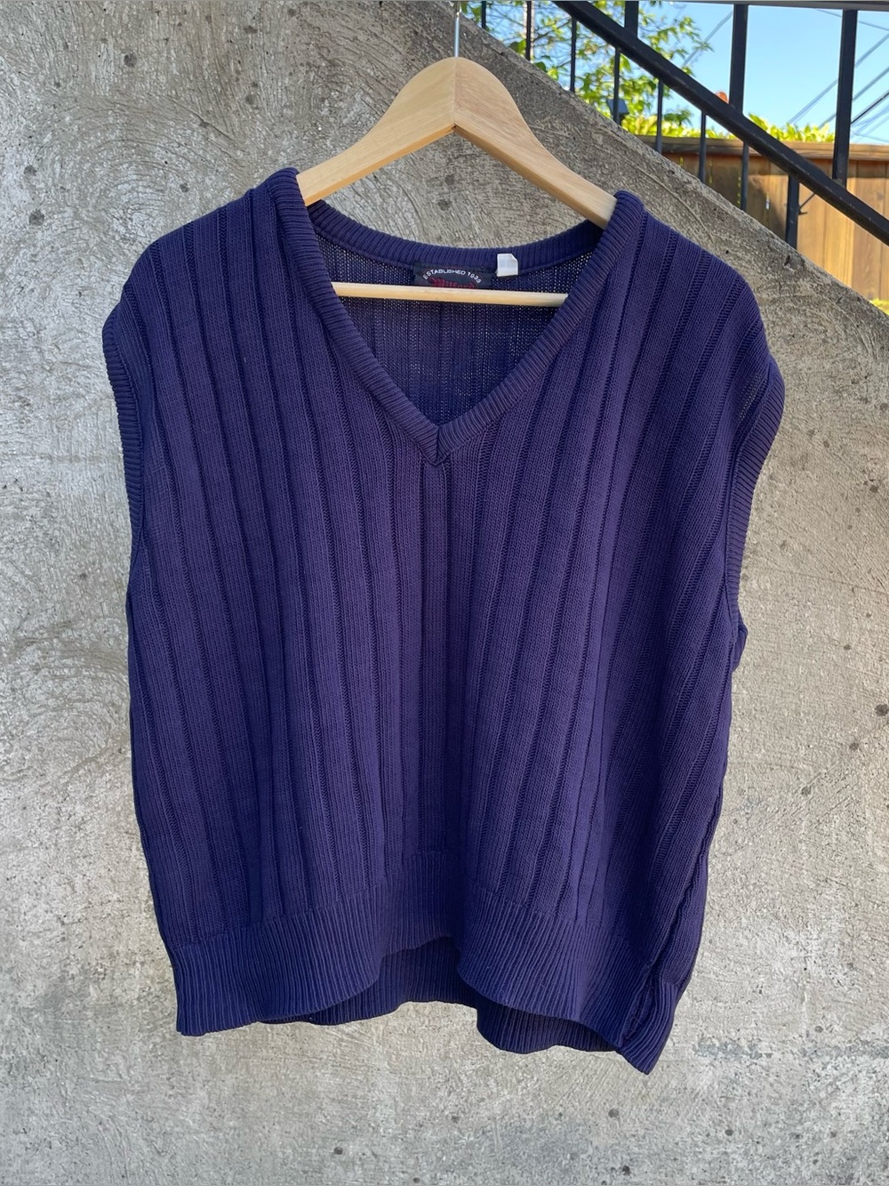 Vintage purple ribbed sweater vest size large/XL